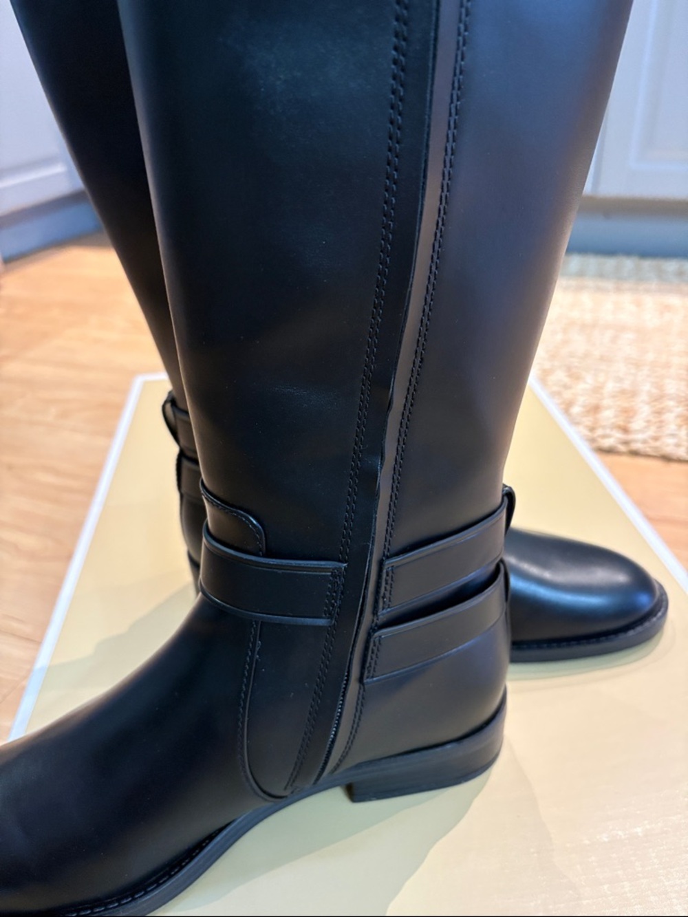 Michael Kors Black Women's Riding Boots with Gold Hardware - Picture 6 of 9